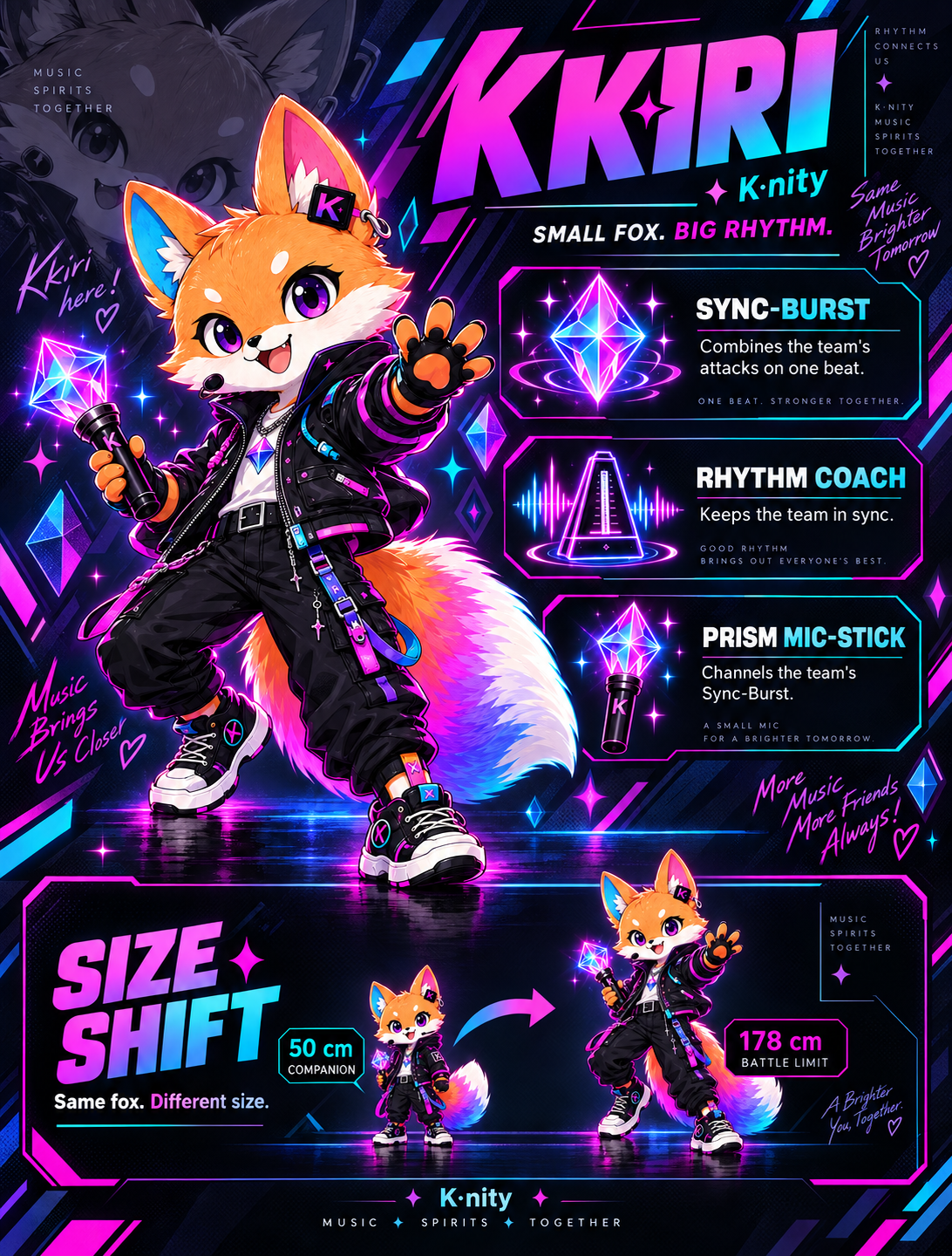 Kkiri's abilities and companion-to-battle size comparison