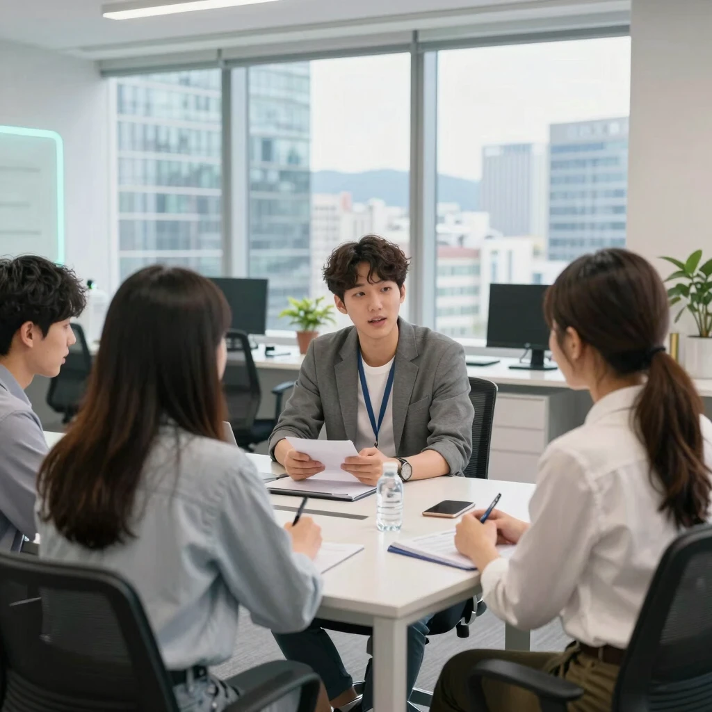 Tim admisi K-nity dalam rapat di kantor.